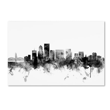 Michael Tompsett 'Portland Oregon Skyline B&W' Canvas Art,16x24
